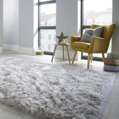 Outlet π Flair Faux Fur Grey Sheepskin Rug π