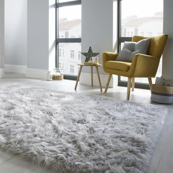 Outlet π Flair Faux Fur Grey Sheepskin Rug π