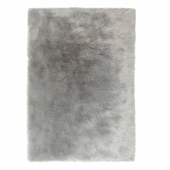 Outlet π Flair Faux Fur Grey Sheepskin Rug π - Image 5