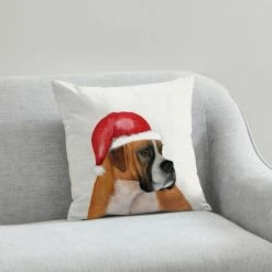 Brand new 🎁 Dunelm Boxer 🎄 Christmas Hat Cushion 👏