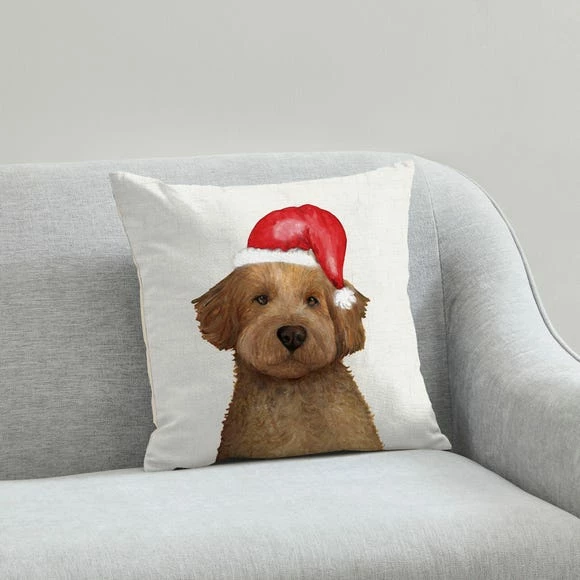 Promo π Dunelm Cockapoo π Christmas Hat Cushion π