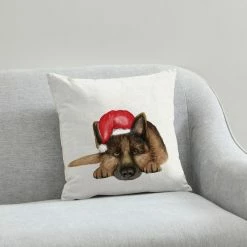 Cheapest 🎉 Dunelm German Shepherd 🔔 Christmas Hat Cushion 👍