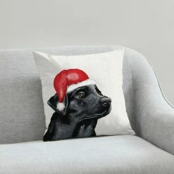 New 𧨠Dunelm Labrador π Christmas Hat Cushion π―