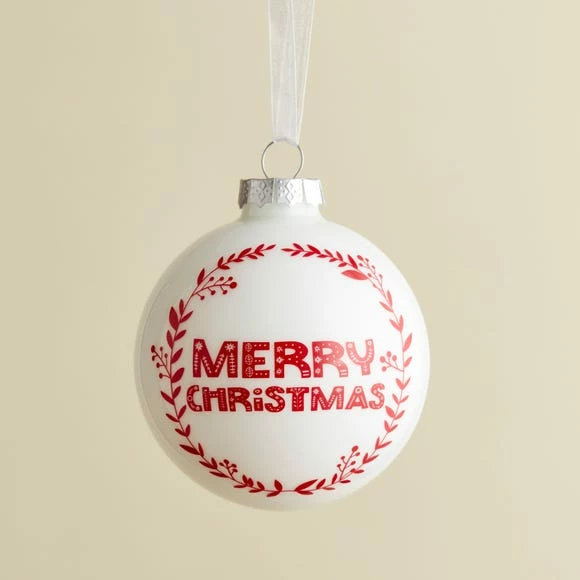 Deals π₯° Dunelm Red & White Merry π Christmas Bauble π - Image 2
