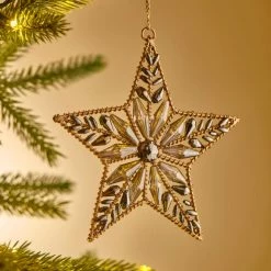 New ⌛ Dunelm Gold Star Beaded Ornament 🌟