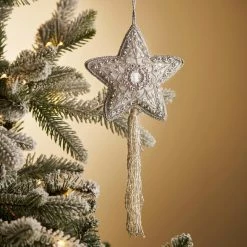 Cheapest ✔️ Dunelm Silver Star Tassel Decoration 🤩