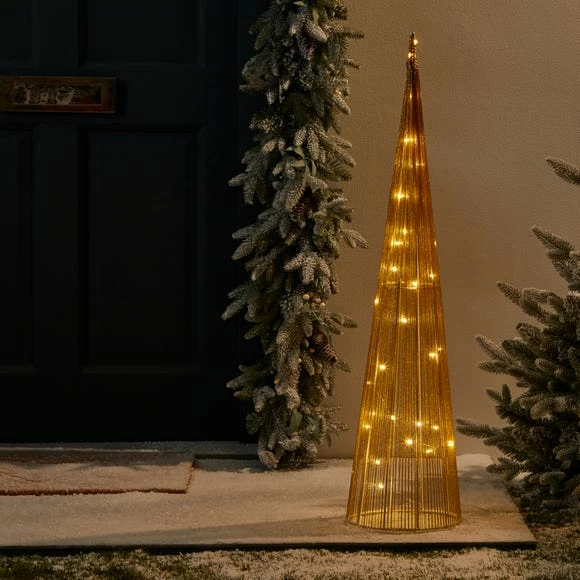 Cheap β€οΈ Dunelm Light Up Gold Cone π - Image 2