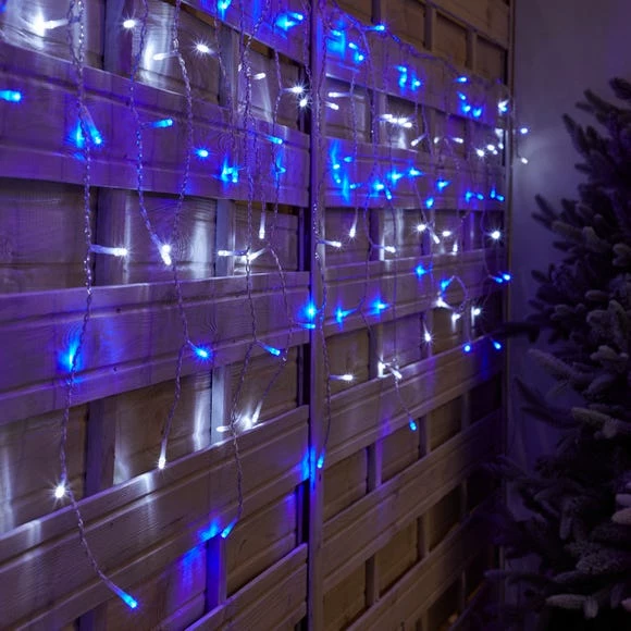 Hot Sale β€οΈ Dunelm 480 LED Mains Icicle Lights Blue White π - Image 2