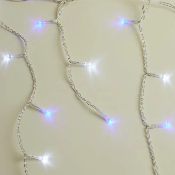 Hot Sale β€οΈ Dunelm 480 LED Mains Icicle Lights Blue White π - Image 3