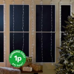 New 🔔 Dunelm 240 LED Mains Waterfall Curtain Light 🎉
