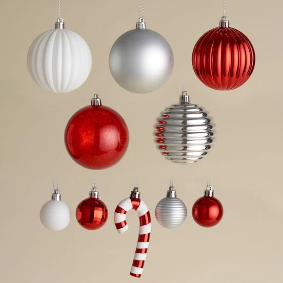Brand new β Dunelm Set of 30 Red and White Mix Baubles π - Image 2