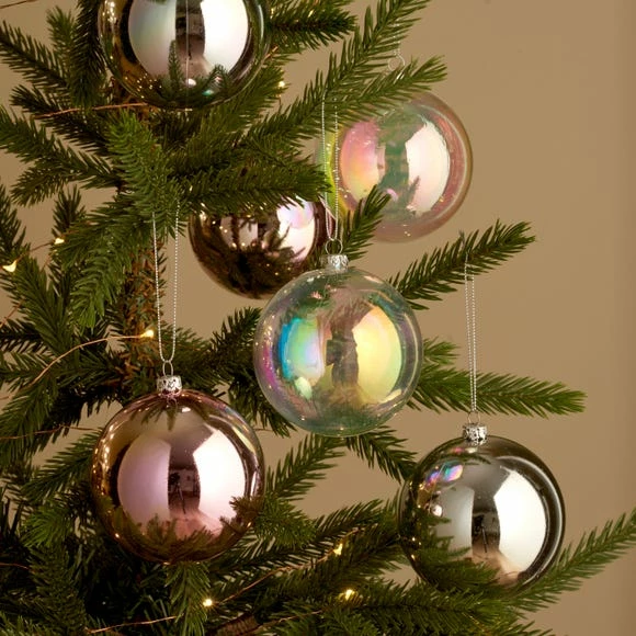 Coupon π₯° Dunelm Set of 6 Iridescent Baubles π