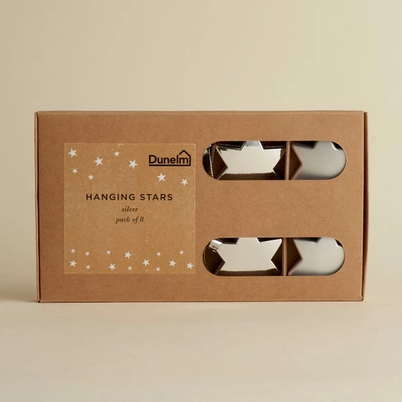 Discount π Dunelm Set of 8 Silver Star Baubles β€οΈ - Image 3
