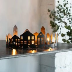 Budget 🔥 Ivyline Round Advent Metal Black Tealight Centrepiece 🎉