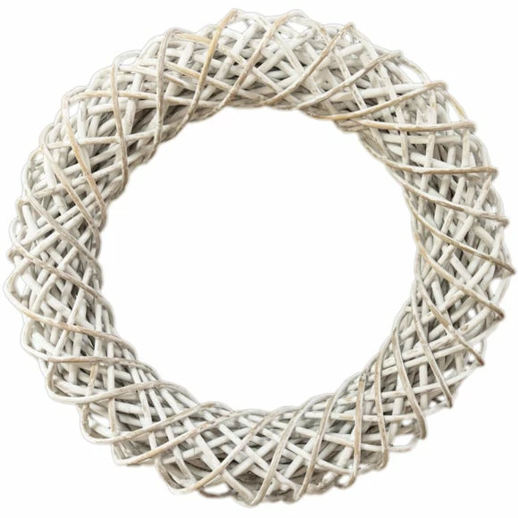 Budget โค๏ธ Ivyline White Rattan Wreath 40cm ๐ - Image 2