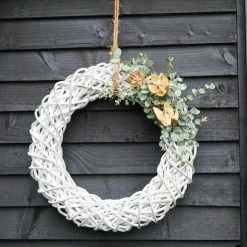 Best reviews of 👍 Ivyline 50cm White Rattan Wreath ✔️