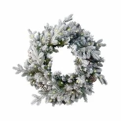 Cheap 👍 National Tree Company 24" LED Snow Dorchester Wreath 🎁