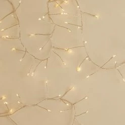 Promo 🔥 Dunelm 100 LED Battery Silver Cluster String Lights ✨