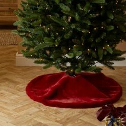 Flash Sale 🔔 Dunelm Red Faux Fur Tree 👗 Skirt 90cm 👍