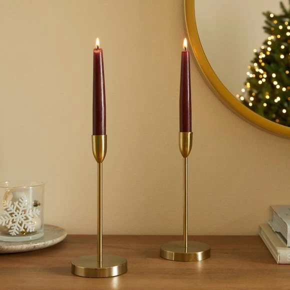 Top 10 𧨠Dunelm Set of 2 Red Taper Candles π