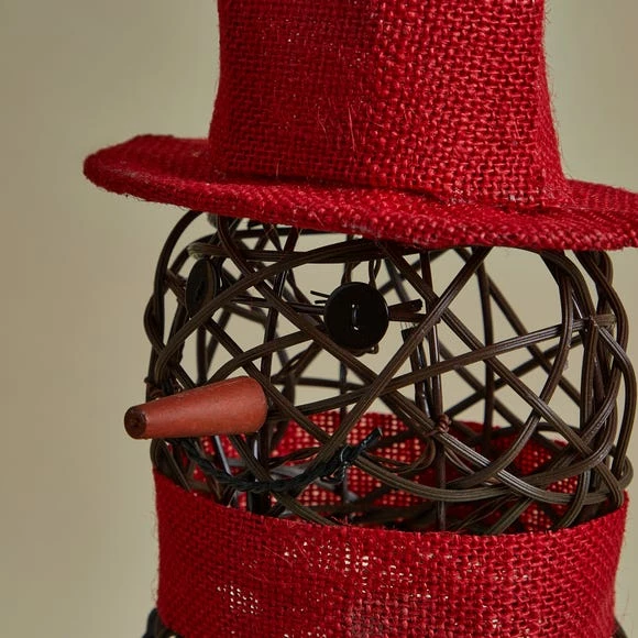 Outlet π Dunelm Light Up Natural Rattan Snowman π - Image 3