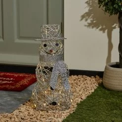Coupon 👏 Dunelm Silver Rattan Snowman 🛒
