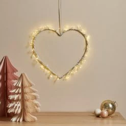 Brand new ✔️ Dunelm Heart Shaped Star Burst LED Light Wreath ❤️