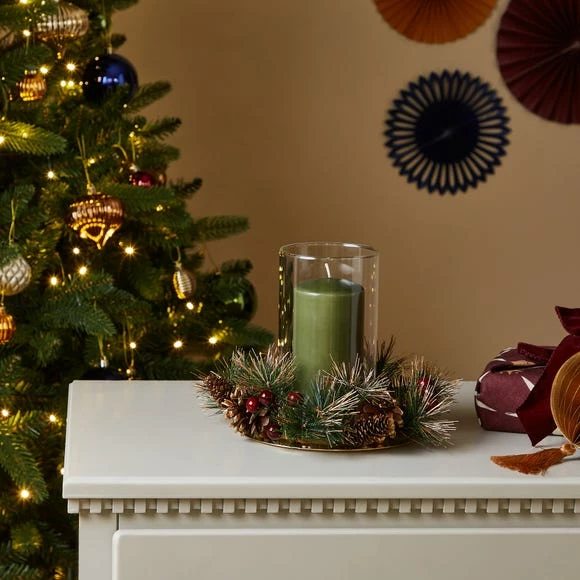 Wholesale π Dunelm Twig and Berries Glass Pillar Holder π