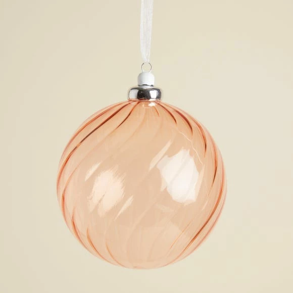 Cheapest π Dunelm Sand Ribbed Glass Bauble β - Image 2