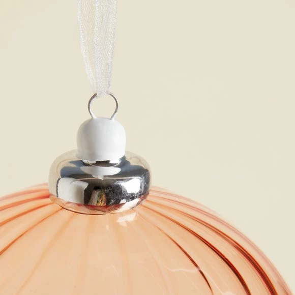 Cheapest π Dunelm Sand Ribbed Glass Bauble β - Image 3