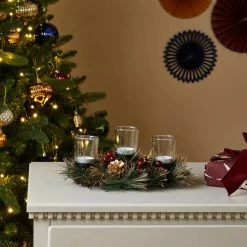 Outlet 🎁 Dunelm Twig and Berries 3 Tealight Centrepiece ✨