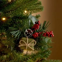 Coupon ⭐ Dunelm Jute Wrapped Present Pick Green 20cm 🥰