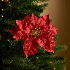 Cheapest β Dunelm Red Velvet Poinsettia Clip π₯