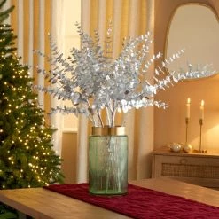 New ✔️ Dunelm Silver Plated Eucalyptus 66cm ✨