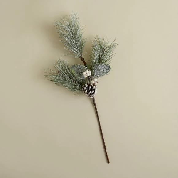 Outlet β€οΈ Dunelm Frosted Pine Spray with White Berries 46cm π₯° - Image 3