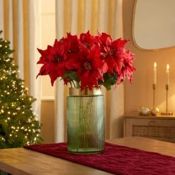 Outlet 🔔 Dunelm Red Velvet Poinsettia Single Stem 50cm 🔔