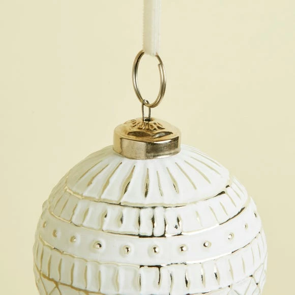 Promo π Dunelm White Boho Glass Bauble β€οΈ - Image 3