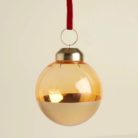 Discount 𧨠Dunelm Amber Dipped Glass Bauble π - Image 2