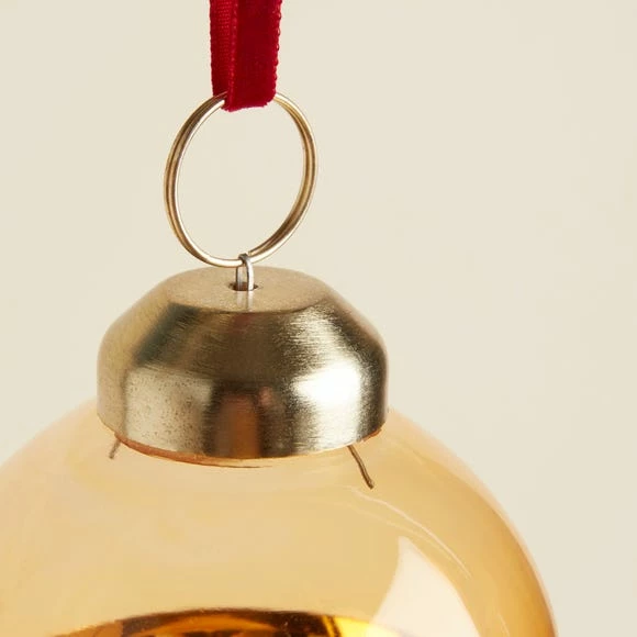 Discount 𧨠Dunelm Amber Dipped Glass Bauble π - Image 3