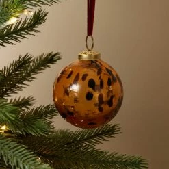 Best Sale 🔔 Dunelm Tortoise Shell Effect Glass Bauble ❤️