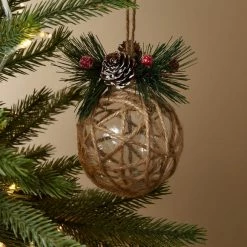 Best Pirce 😀 Dunelm Clear Bauble Wrapped with String 🌟
