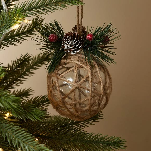 Best Pirce π Dunelm Clear Bauble Wrapped with String π