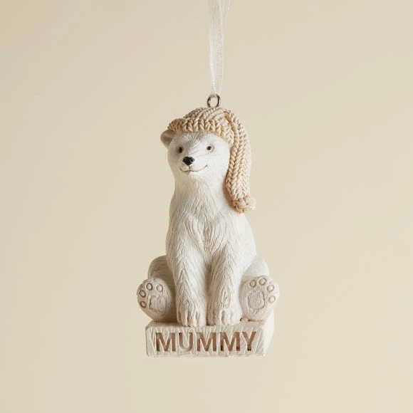 Promo π― Dunelm Mummy Polar Bear Hanging π Christmas Decoration β - Image 2