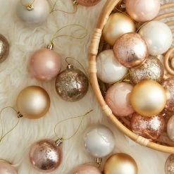 Best Pirce 🌟 Dunelm Set of 25 Pink Baubles ✔️