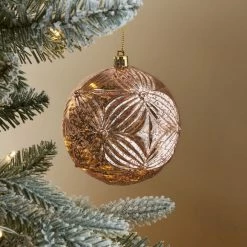 Promo 🤩 Dunelm Pink Boho Shatterproof Bauble ✔️