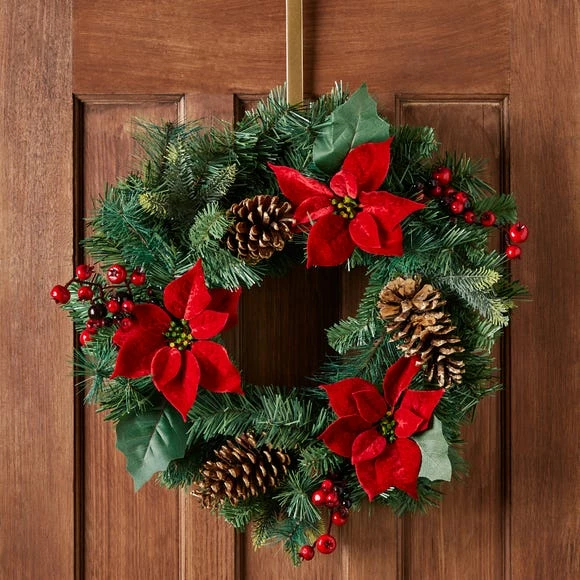 New β¨ Dunelm 50cm Poinsettia Wreath π