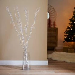 Wholesale 🎉 Dunelm 4ft White Gem Pre Lit Twigs 👏