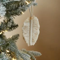 Promo 🥰 Dunelm Natural Macrame Leaf Hanging Decoration 🔥