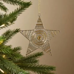 Best Pirce ❤️ Dunelm Gold Metal Star Ornament 🔔