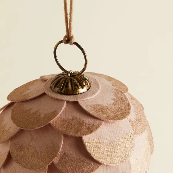 Best Sale π Dunelm Peach Paper Fin Ball π - Image 3